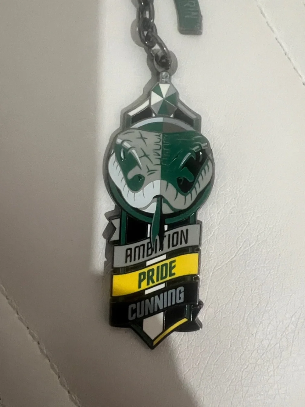 Harry Potter Slytherin House Keychain - Green & Yellow Crest